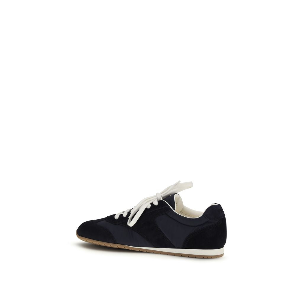 Prada Blue Calf Leather Bos Taurus Low Top Sneakers