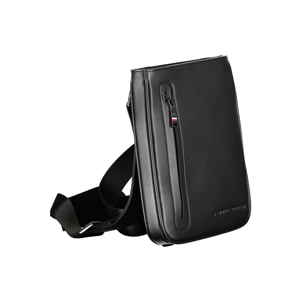 Tommy Hilfiger Black Polyurethane Men's Shoulder Bag