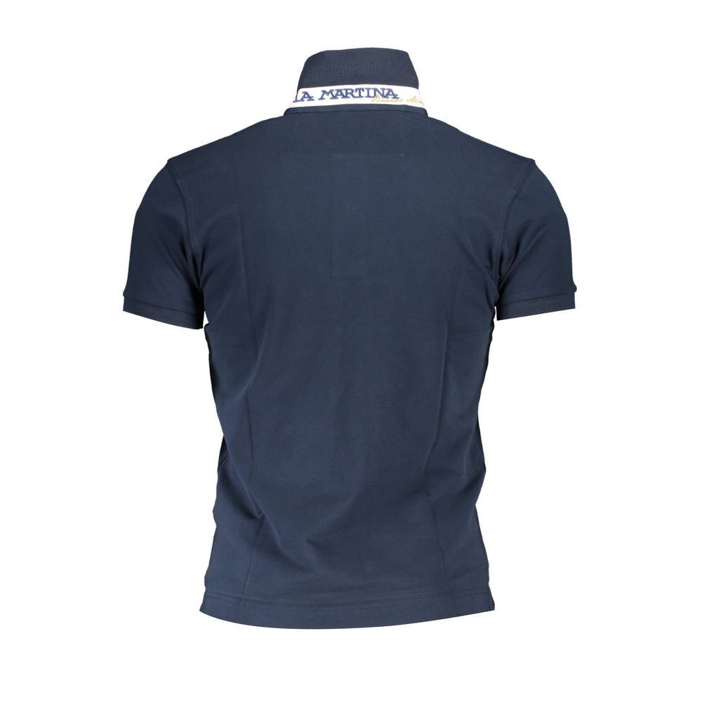La Martina Blue Cotton Men's Polo Shirt