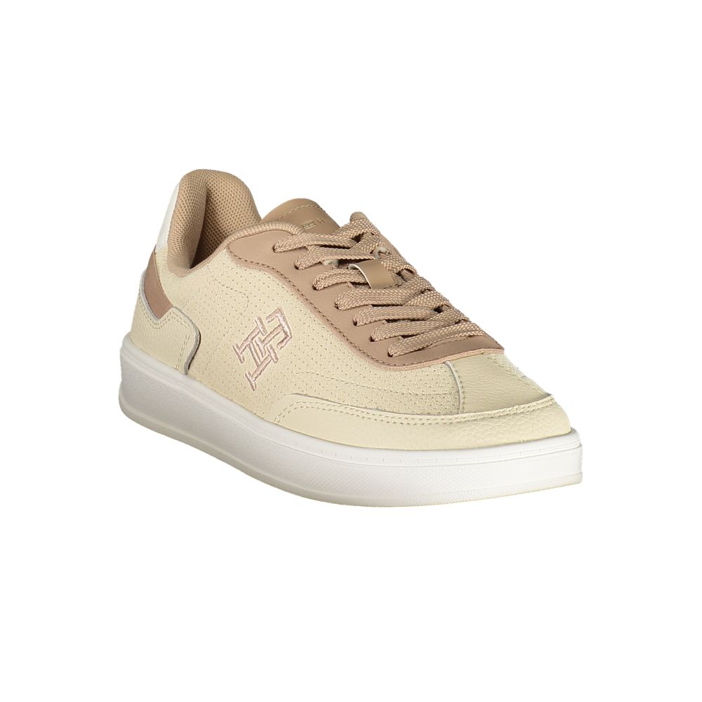 Tommy Hilfiger Beige Polyurethane Women Sneaker