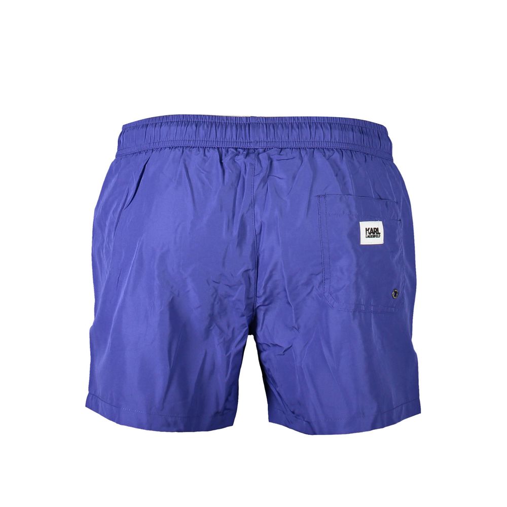 Karl Lagerfeld Blu Polyester Mens Swim Trunks