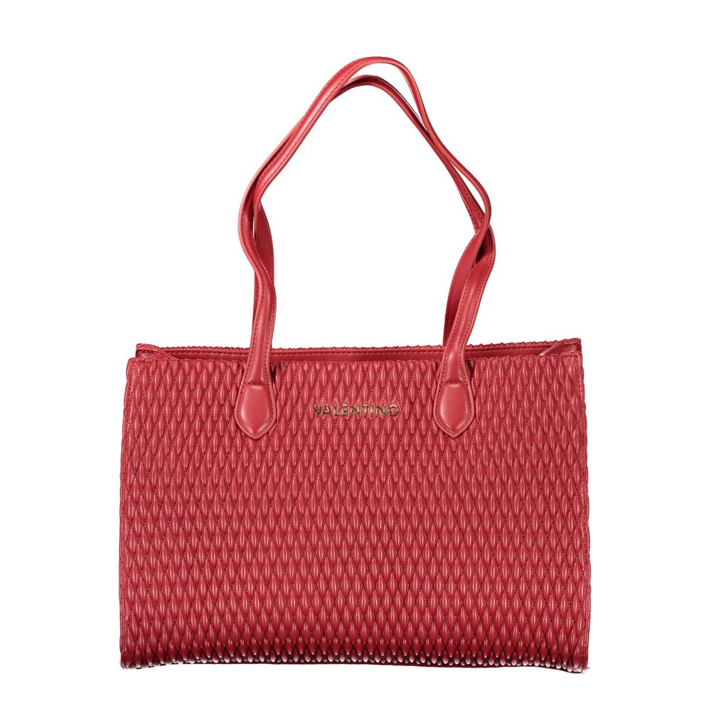 Red Polyurethane Women Shoulder Bag