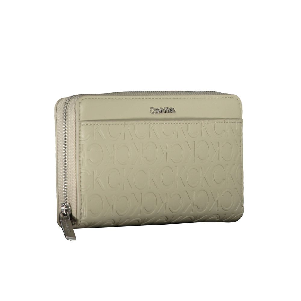 Beige Polyurethane Women Wallet