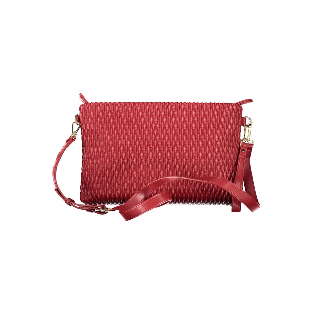 Red Polyurethane Women Handbag