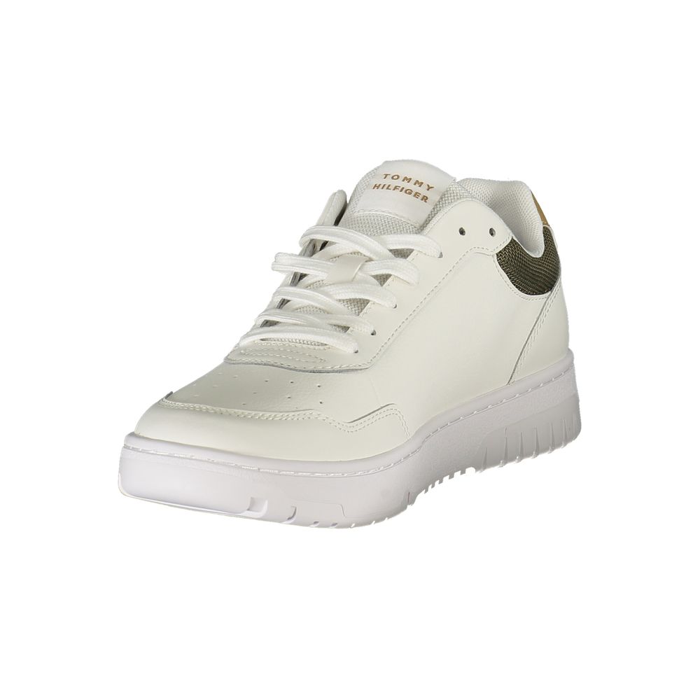 White Polyester Men Sneaker