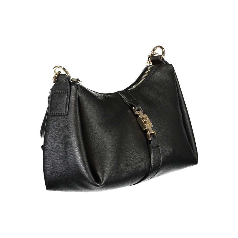 Black Polyester Women Shoulder Bag