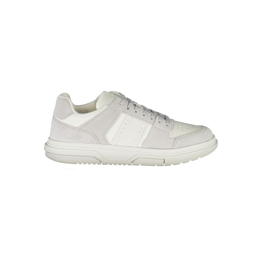 White Polyurethane Men Sneaker