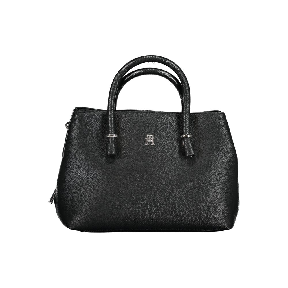 Black Polyurethane Women Handbag