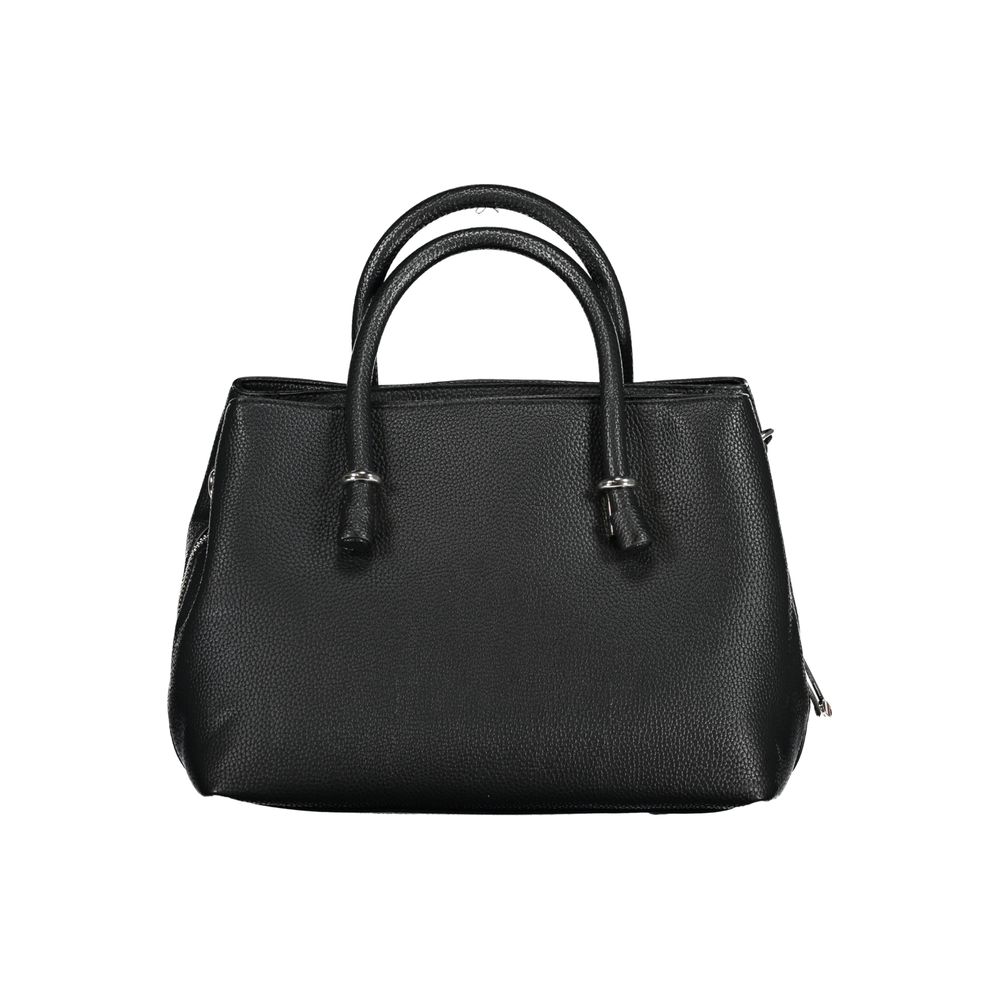 Black Polyurethane Women Handbag