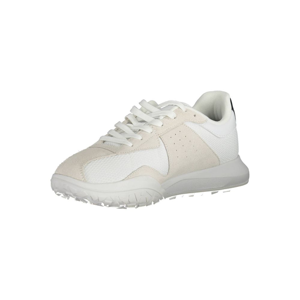 White Polyester Men Sneaker