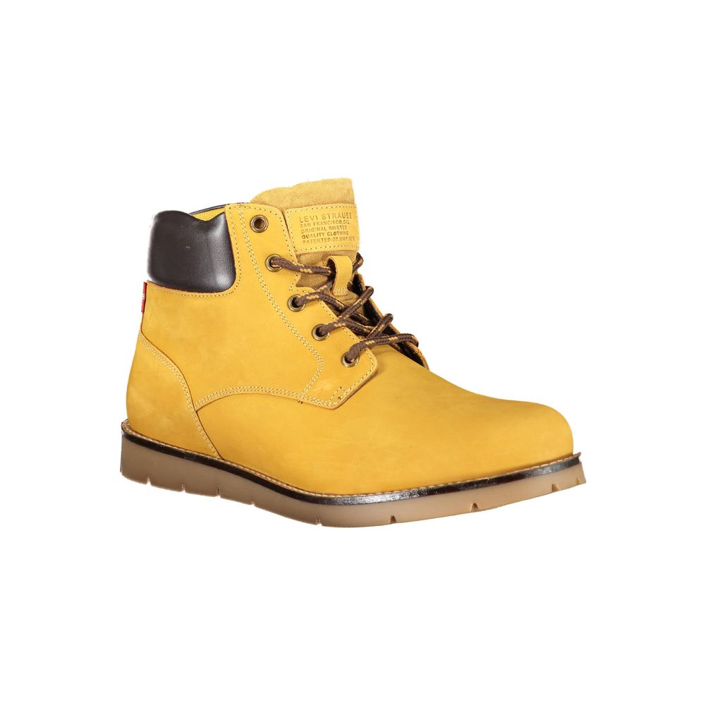 Yellow Leather Men Ankle Boot