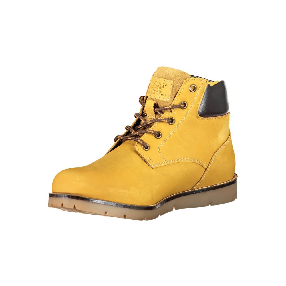 Yellow Leather Men Ankle Boot
